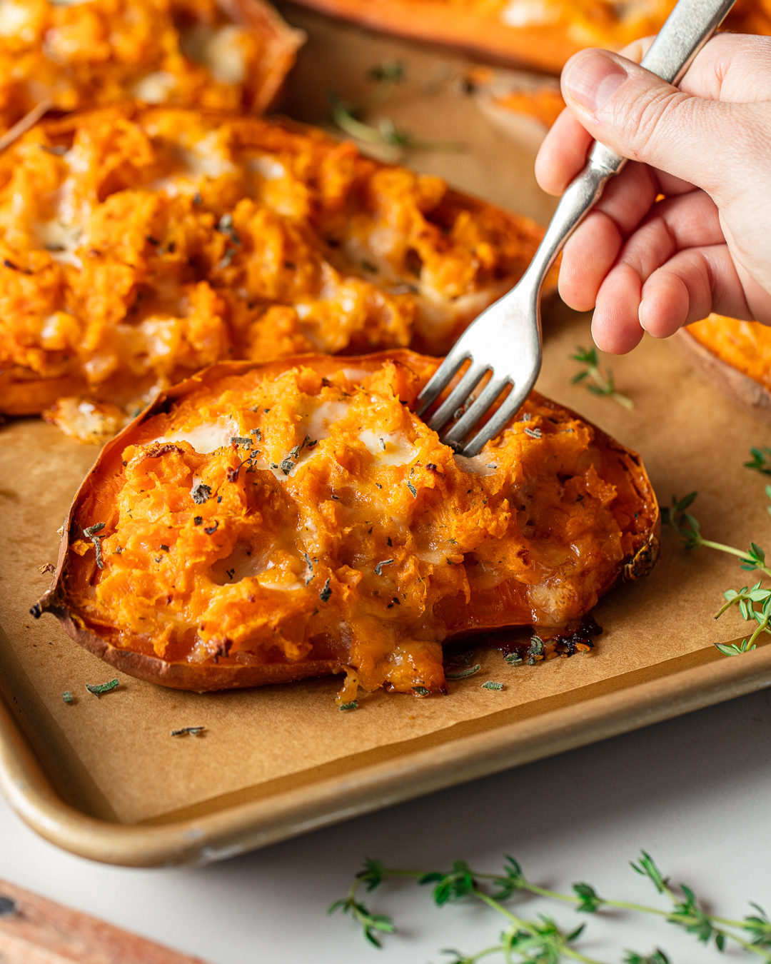 5-Step Twice Baked Loaded Sweet Potato