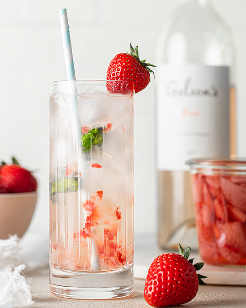 Strawberry Basil Spritzer Strawberry-Infused Vodka