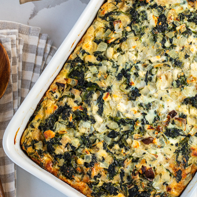 Spinach and Mushroom Strata