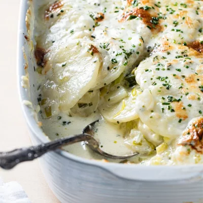 Spring Scalloped Potatoes with Leeks