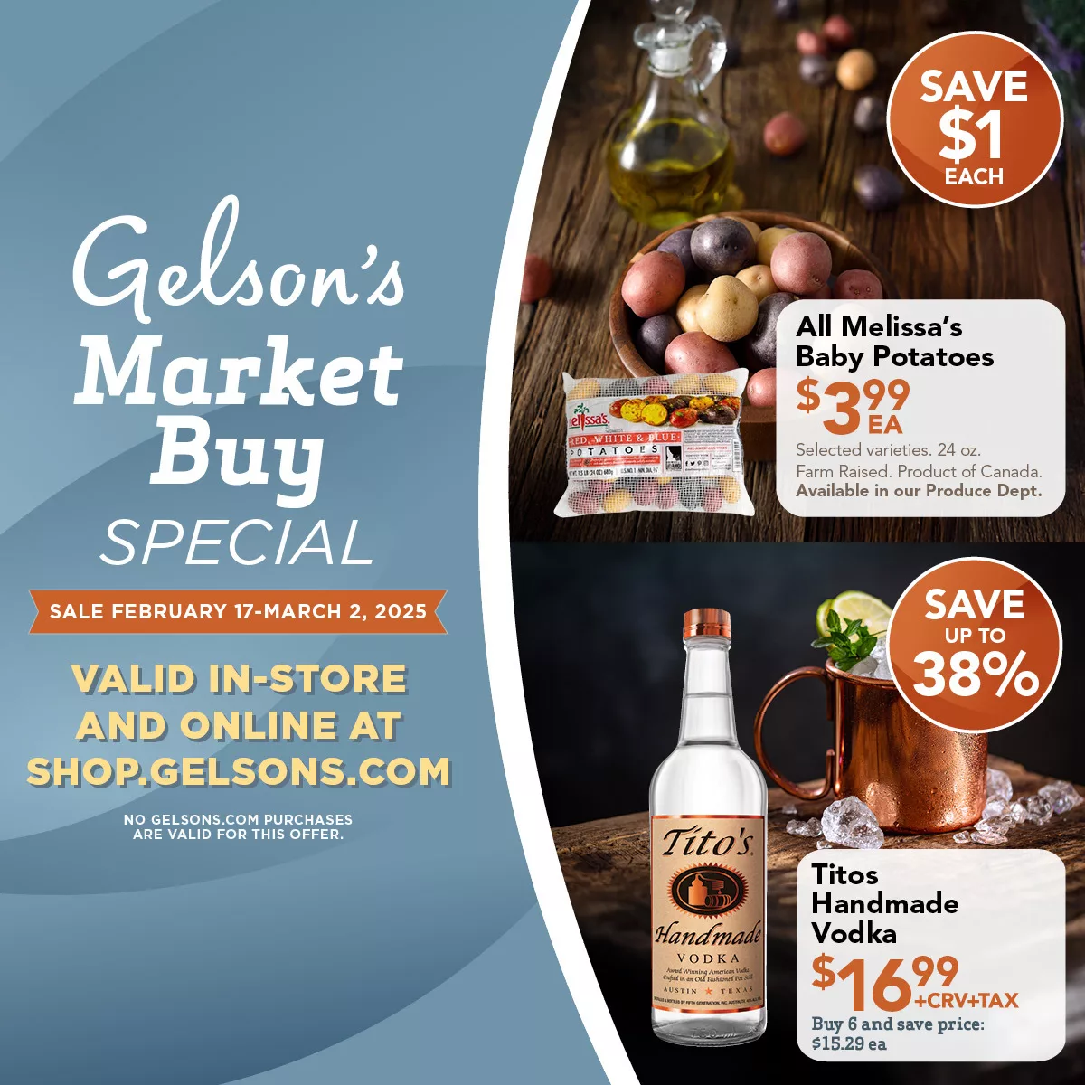 Market Buy Special Sale: February 17-March 2, 2025 - In-Store Only and Online at Shop.Gelsons.com