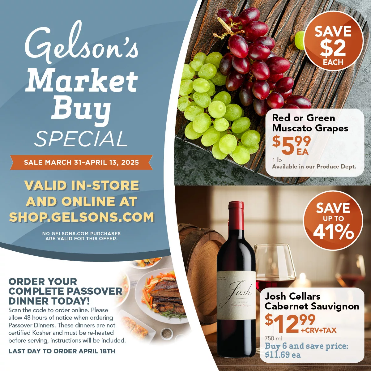 Market Buy Special Sale: March 31- April 13, 2025 - In-Store and Online at Shop.Gelsons.com