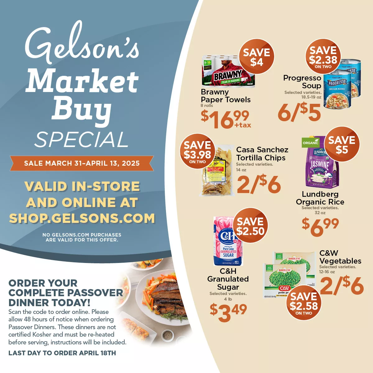 Market Buy Special Sale: March 31- April 13, 2025 - In-Store and Online at Shop.Gelsons.com