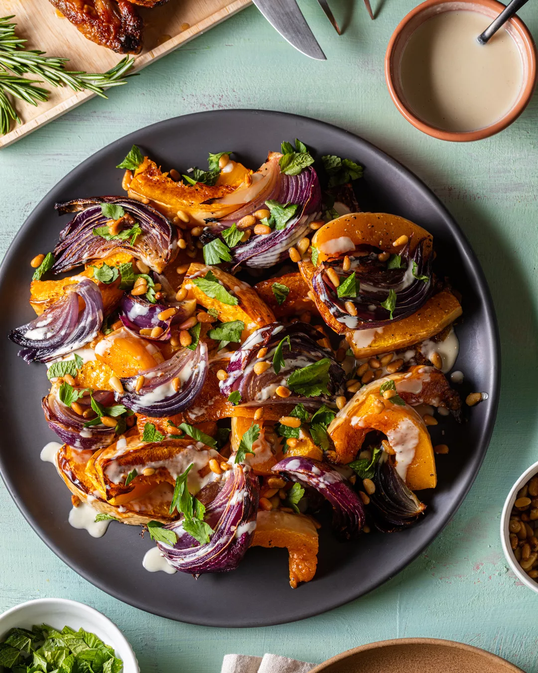 Roasted Squash & Red Onions
