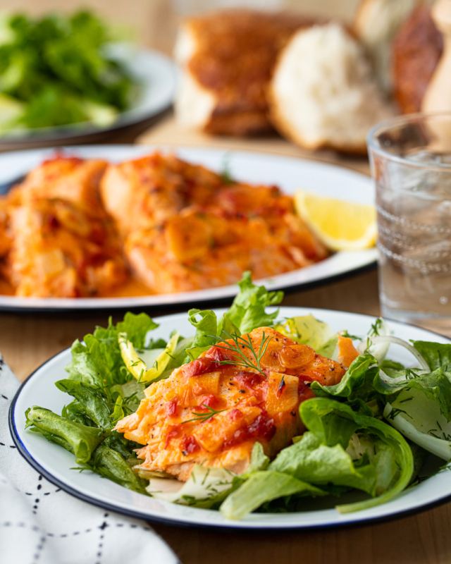 Harissa Salmon & Green Salad