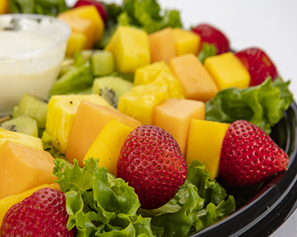 Gelson fruit platter with yogurt