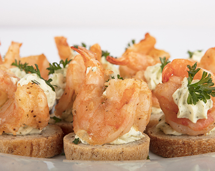 Shrimp and Pesto Canape Shrimp and Pesto Canape