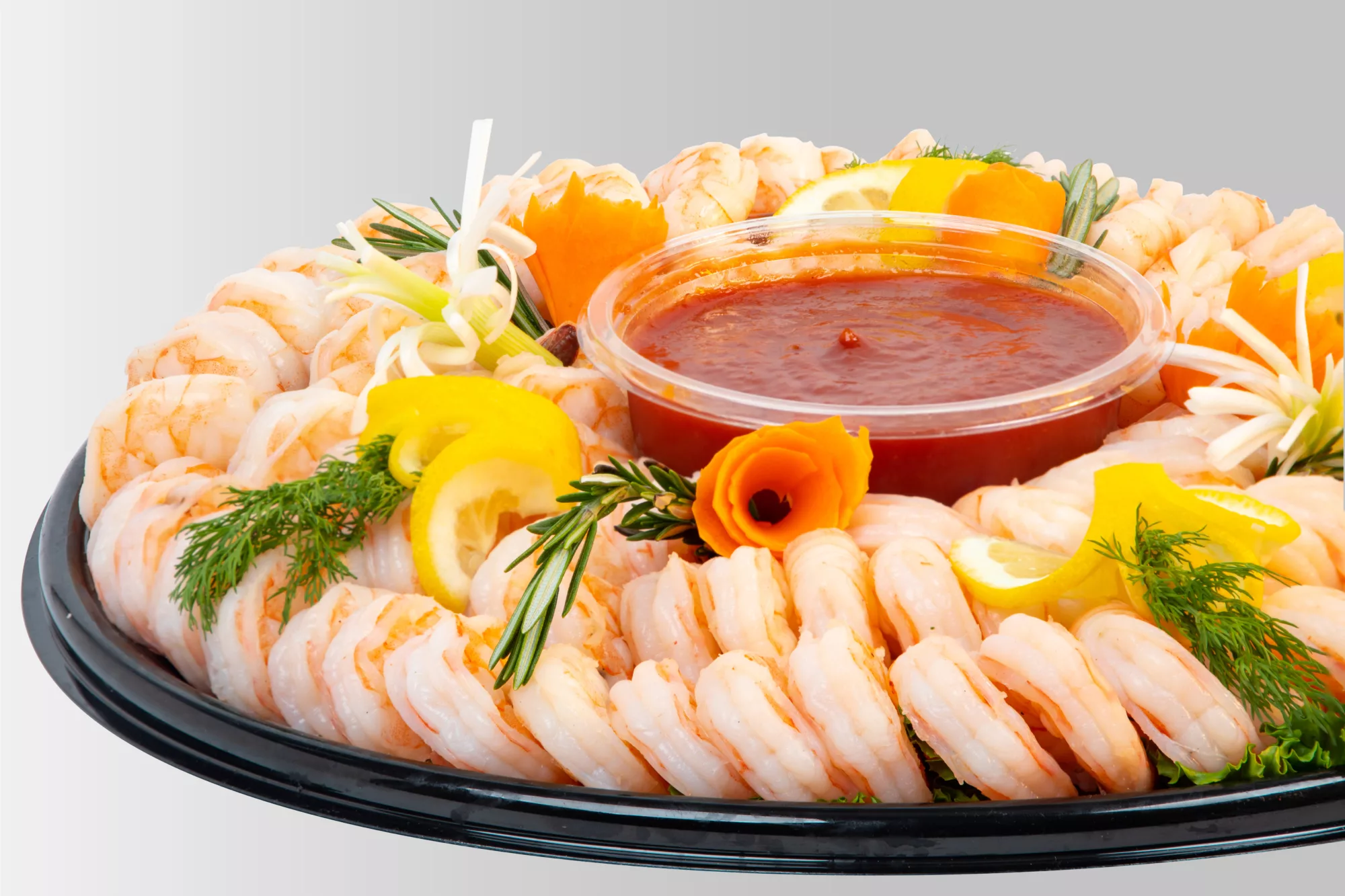 Featuring jumbo shrimp that’s plump, firm, and pleasing, this mighty platter will impress any guest. Served with our tangy cocktail sauce and lemon wedges.