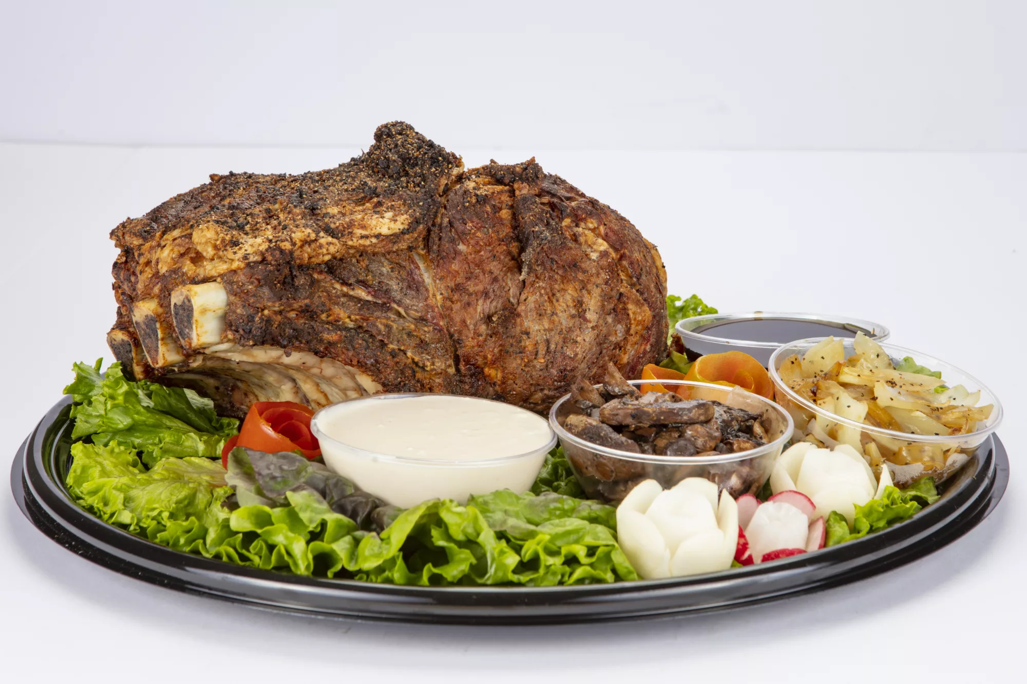 Certified Angus Beef ®, Prime Rib carefully seasoned and roasted to medium rare. Served with our own horseradish cream sauce